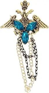 [Tummy Tub] Brooch,Pin,Badge,Vintage Brooches,Pendants Clip,Brooch Badges Brooch for Men Tassel Chain Brooch Suit Accessories for Men Brooches for Men Blazer Chain Brooch Crystal Brooch (Color : Gold)
