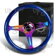 Neo Chrome Spoke Blue Classic Wood Grip NRG 13.75" ST-015MC-BL Steering Wheel