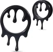 [COOEAR] Stainless Steel Earrings Piercing Tunnels, Screw Back Ear Gauges Stretchered Plugs, Melting Chain Body Jewelry