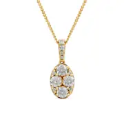 0.5 CT. T.W. Composite Oval Natural Diamond Pendant in 14K Gold