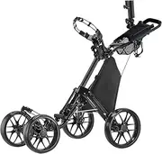 CaddyTek CaddyCruiser ONE Pro One-Click Folding 4-Wheel Golf Push Cart - 1 Year Australian Warranty