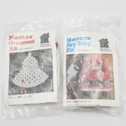 2 VINTAGE KNOT HOUSE MACRAME CHRISTMAS KIT ORNAMENT Bell Car Keys New Kits