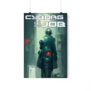 Cyborg on the Job Cyberpunk Inspired Matte Poster