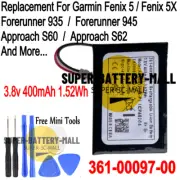 361-00097-00 400mAh Battery For Garmin Forerunner 935/Forerunner 945 ApproachS62