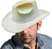 [Generic] LED Cowboy Hat, Sparkly Cowgirl Hats for Womens and Mens, Neon Glitter Light Up Hats, Fashion Cowboy Caps for Disco Birthday Halloween Parties