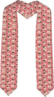 [WURTON] Dog Print Unisex Adult Graduation Stole Class Of 2024 Polyester Shawl Stole With Trim Honor