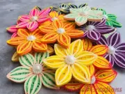 Lot 20 Paper quilling flowers hand made card decoration - 20 flowers