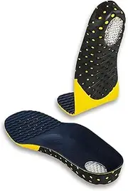 [Generic] Plantar Insoles for Men and Women, Adaptable Hard Arch Support Shoe Inserts, 1 Pair of Orthotic Shoe Insoles for Flat Foot Pain Relief, Athletic Insoles for Work Boots (Yellow, L)