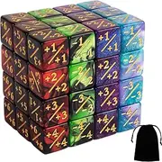 DAWRIS 48 Pieces Magic The Gathering Glitter Sparkle Dice, Dice Counter, Card Game Accessories, MTG Token, Cube Loyalty Dice, Compatible with MTG (A)