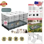 Durable C&C 32-Panel Pet Pen with Easy Access & Waterproof Base – Animal Housing
