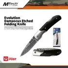 Mtech Evolution 3.25in Fixed Blade Damascus Etched Folding Knife #mte-fdr008-bk