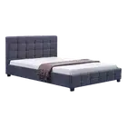 Palermo Double Deluxe Grey Linen Fabric Upholstered Bed Frame with Headboard & S