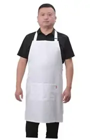 Bib Aprons for Women and Men, Kitchen Chef Apron with 2 Pockets and 40" Long