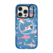 iPhone 16 Pro Impact Ring Stand Case MagSafe Compatible Pink Sharks