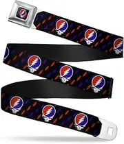 [Buckle-Down] Seatbelt Belt - Steal Your Face Repeat w/Mini Lightning Bolt Black/Red/White/Blue
