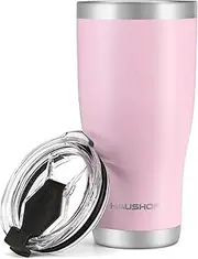 [HAUSHOF] 20 oz Tumbler, Stainless Steel Vacuum Insulated Coffee Tumbler Water Cup, Double Wall Travel Mug with Lid, Perfect for Hot and Cold Drinks