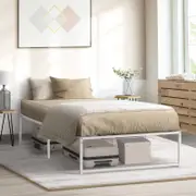 Oikiture Metal Bed Frame Bed Base White SAM - King Single