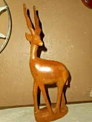 Besmo Hand Carved Wooden Antelope Gazelle Made KENYA NOS FACING LEFT