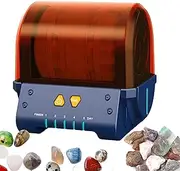 Rock Tumbler Machine, Electric Stone Polishing Kit with Partition Cover & Glue Polishing Barrel, 5 Day Timer Buttons, Hide Rolling Wheel, for DIY Crystals and Gemstones for Kids
