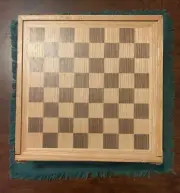 Solid Wood Backgammon Chess Poker Game Board With Chips Dice & Playing Cards