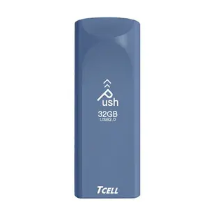 【TCELL 冠元】USB2.0 32GB Push推推隨身碟 【普魯士藍】【三井3C】