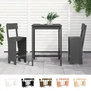 Garden Bar Set Coffee Table Outdoor Wooden Stool 3 Piece Solid Wood Pine vidaXL