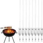 8 Pcs Skewers for Grilling,17" 304 Stainless Steel Skewers for Grilling with ...