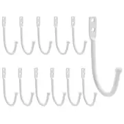 Aracombie 12pcs White Wall Hooks, Coat Hooks Wall Mount Bath Towel Hook, Meta...