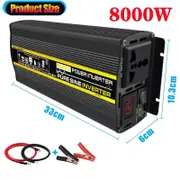 6000W/8000W Pure Sine Wave Power Inverter Voltage Transformer Intelligent Digital Display Car Home Outdoor DC12V-220V Converter 12v