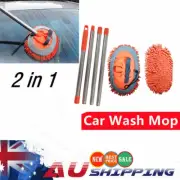 2 in 1 Car Wash Brush Kits Mop Mitt with Long Handle Car Vehicle Cleaning Tool
