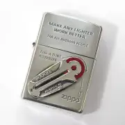 Vintage Zippo Flint Case Metal Oxidized Silver Plating Etching 2008 Japan Rare