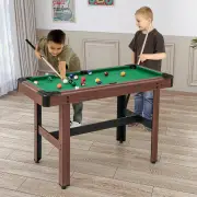 Costway1.2M Wooden Billiard Game Table with Full Set of Balls-Green