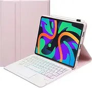 Jarttarn Touchpad Keyboard Case Compatible with Lenovo Tab M11 11 inch TB-330FU/TB-331FC, Magnetic Removable Wireless Colorful Backlit Keyboard Cover (Pink)