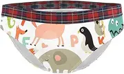 [Tiunyeah] Ladies Underwear Bikini Panty Cute Alphabet & Animals Stretch Hipster Briefs Women Panties S