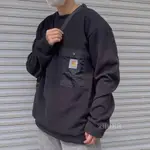 CARHARTT 刺繡圓領上衣抓絨口袋毛衣