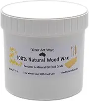 River Art Wax Natural Wood Wax Paste, 500ml, Beeswax and Food-Grade Mineral Oil Blend, All Wood Surfaces