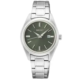 【SEIKO 精工】CS系列 現代簡約時尚男女對錶石英錶-綠(6N52-00A0G/6N22-00K0G情侶錶 情人節)