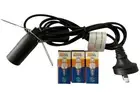Salt Lamp Power Cord Cable with Plate With ON/OFF Button + X3 Globes