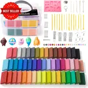 Polymer Clay Kit 50 Colors 19 Tools 10 Accessories Soft Non-Toxic DIY Kids Craft