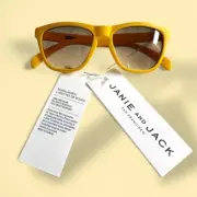 Janie and Jack Kids Sunglasses Yellow Frames Logo at Hinge 2-4 Years
