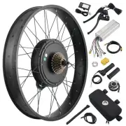 Yescom 26"x4" Fat Tire 48V Ebike Rear Wheel Bicycle Conversion Kit LCD 1500W