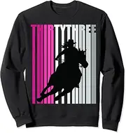 [X.Style] Retro Cowgirl Birthday 33rd Rodeo Horse Queen Barrel Racing Sweatshirt ds1828 Sweater (M) Black