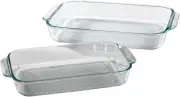 Pyrex Basics Clear Oblong Glass Baking Dishes - 2 Piece Value-plus Pack