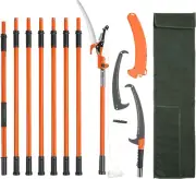 VEVOR Manual Pole Saw, 7.3 FT - 27 FT/8.2 M Extendable Tree Pruner, Sharp Ste...