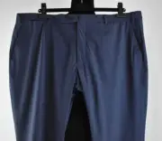 NWT Emporio Armani Size 60 Blue Travel Packable Flat Front Pants Comfort Stretch