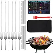 Barbecue Skewers | Reusable Metal Skewers - Locking Non-Stick Stainless Steel Rotating BBQ Tools for Shrimp Meat Camping Vegetable Cooking Outdoor Skewering