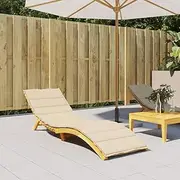 Sun Lounger Cushion Beige, Patio Furniture Seat, Waterproof Oxford Fabric, Outdoor Cushions, Replacement Pillows, Chair Cover 200x60x3cm