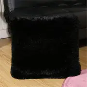 43*43cm Fluffy Decorative Throw Cushion Cover Pillow Cover Pillow Case for Sofa Couch Bed Chair Living Room Bedroom - Black