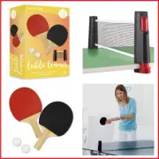 Table Tennis Set Boxed Retractable Net Ping Pong Balls Bats Paddles Indoor Sport