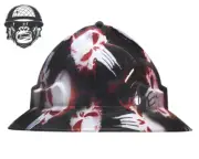 Custom Hydrographic Safety Hard Hat BLOODY SKULLS PRO CHOICE WIDE BRIM